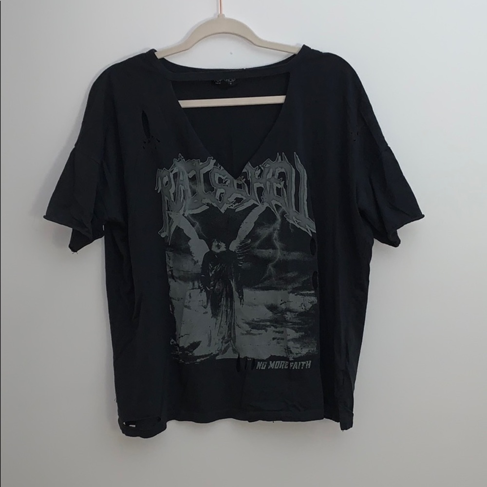Distressed Top Shop Graphic T-Shirt